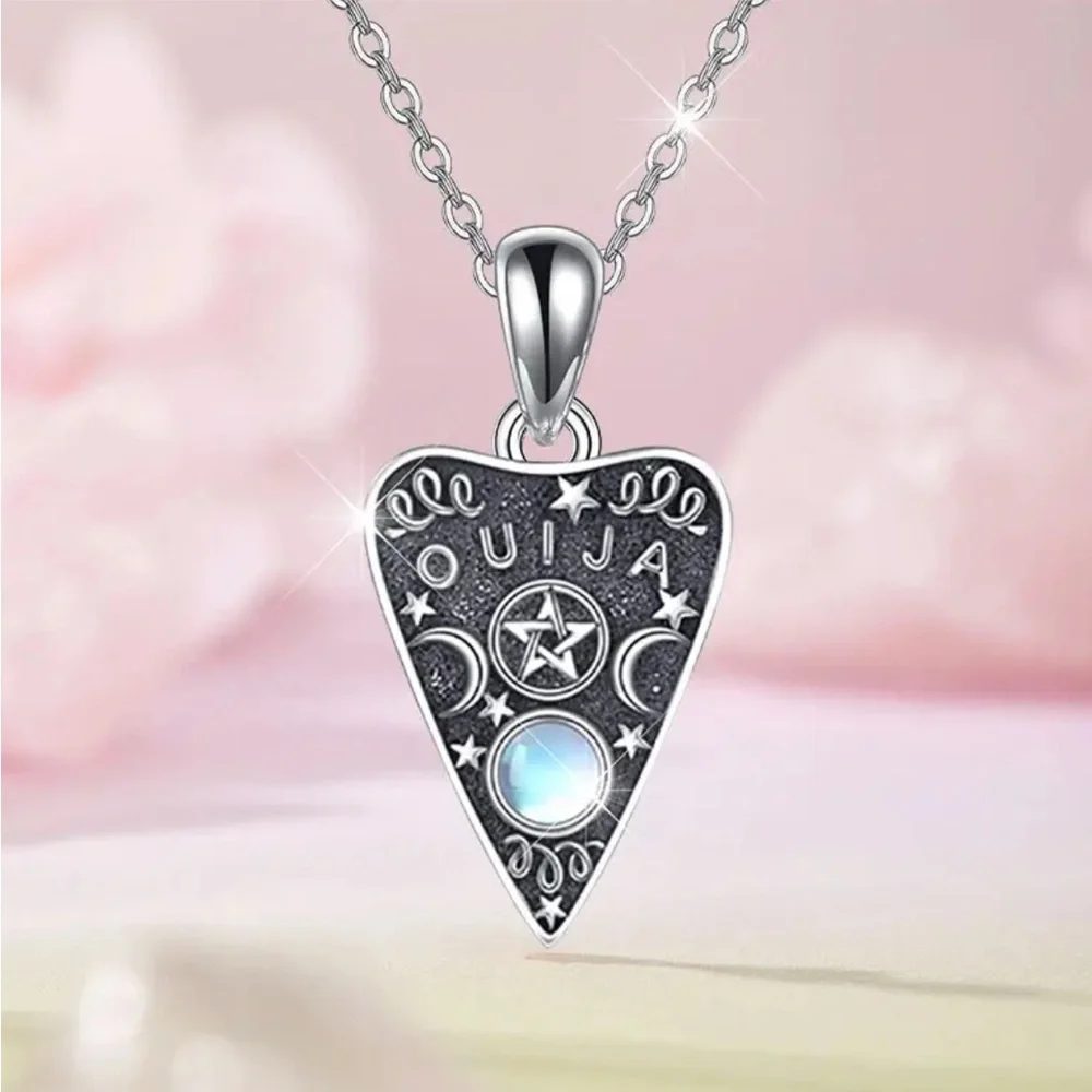 NWT Ouija Board Planchette opalite silver tone with silver chain new with tags